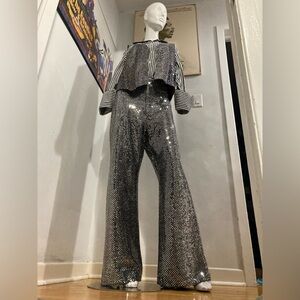 Silver Sequin Women's Jumpsuit